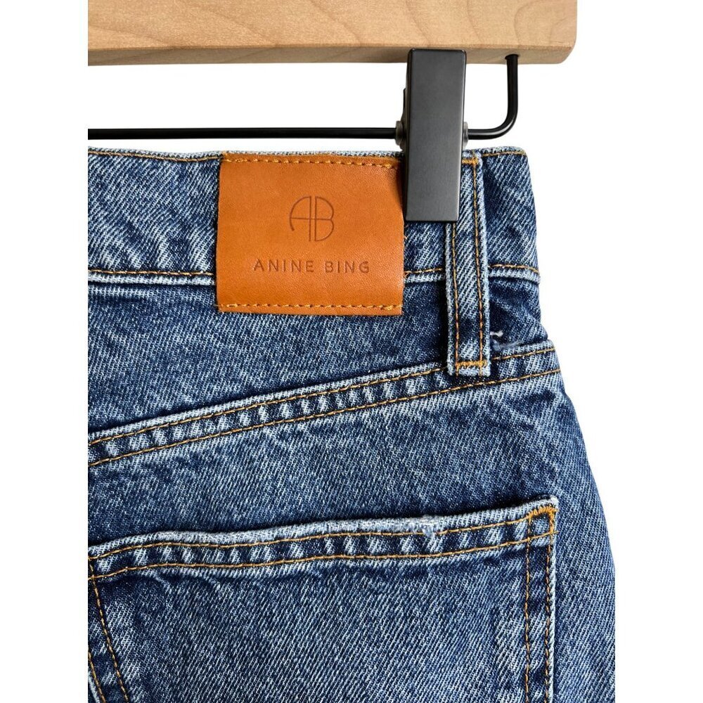 Anine Bing Sonya Jeans Indigo Blue Size 26 Button Fly Straight Leg - Picture 6 of 7